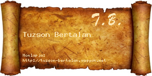 Tuzson Bertalan névjegykártya
